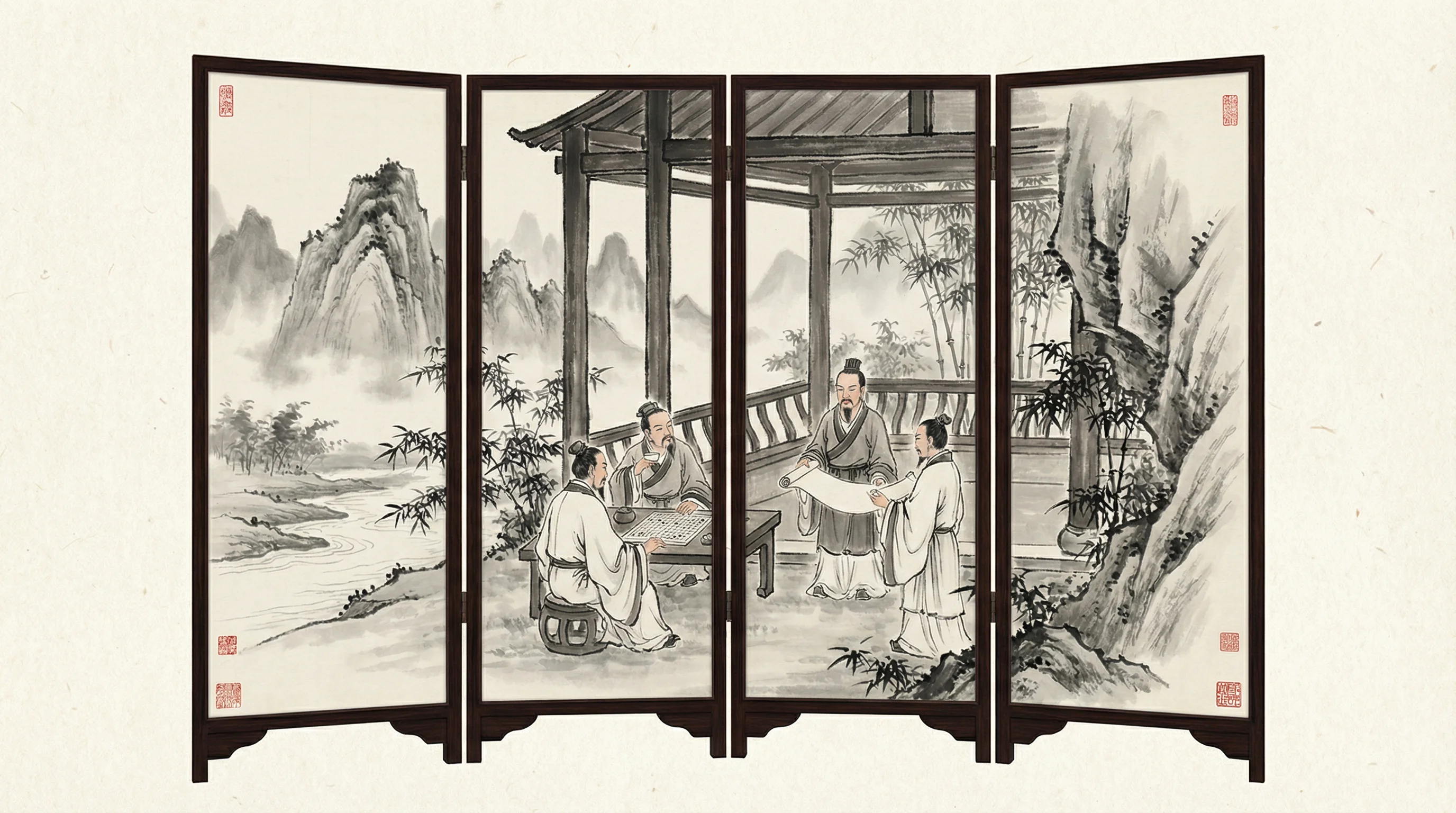 南宫体育水墨山水画鉴赏